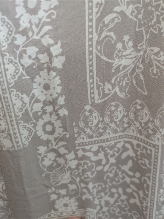 Gilli Taupe and White Floral Print Open Kimono Cardigan - Picture 4 of 4